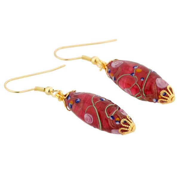 Magnifica Antique Olives Earrings - Red