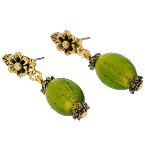 Antico Tesoro Olives Earrings -Lime Green