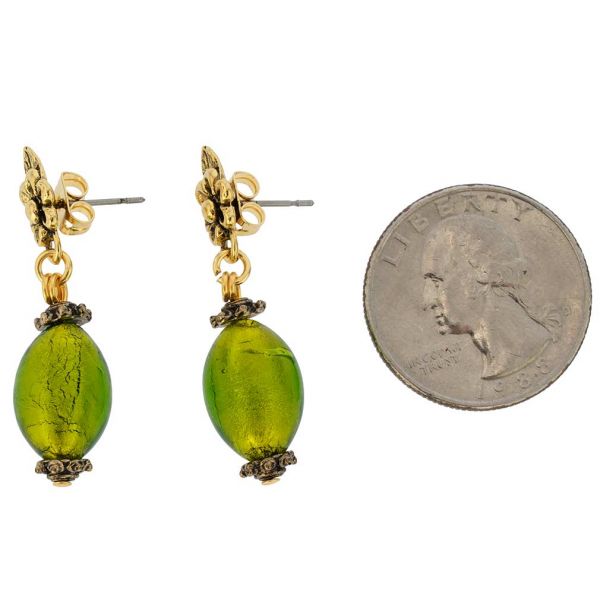 Antico Tesoro Olives Earrings -Lime Green