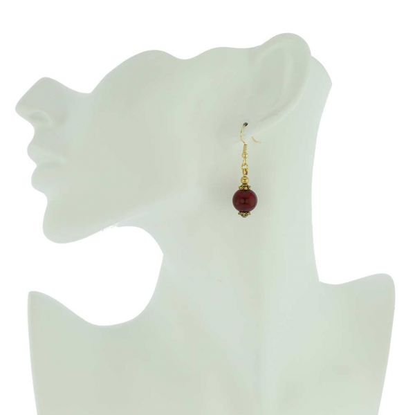 Antico Tesoro Balls Earrings -Ruby Red