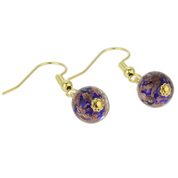 Starlight Balls Earrings - Navy Blue