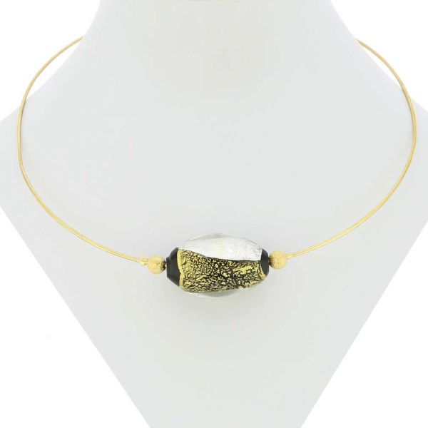 Gold and Silver Foil Choker Necklace