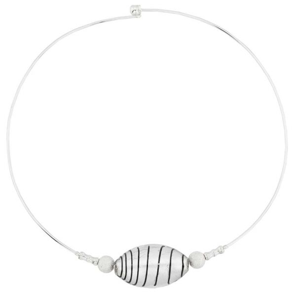 Zebra Murano Glass Choker Necklace