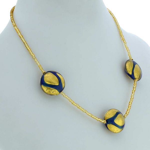 Royal Blue Circles Necklace