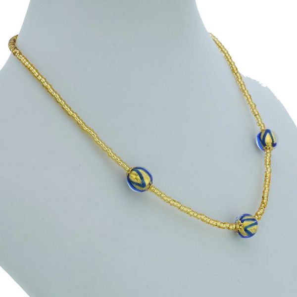 Royal Blue Balls Necklace