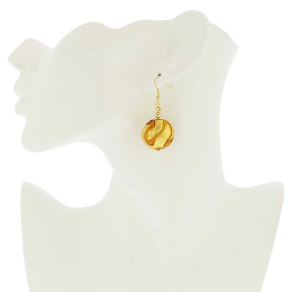 Murano Earrings | Murano Glass Royal Cognac Circle earrings