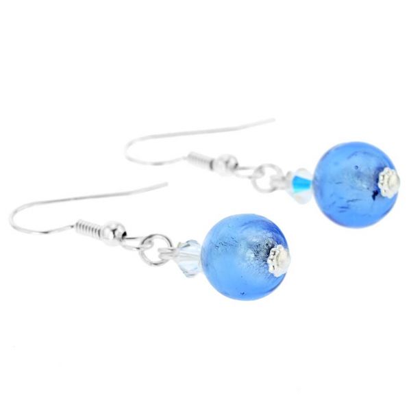 Murano Earrings Murano Sparkling Ball Earrings Sky Blue