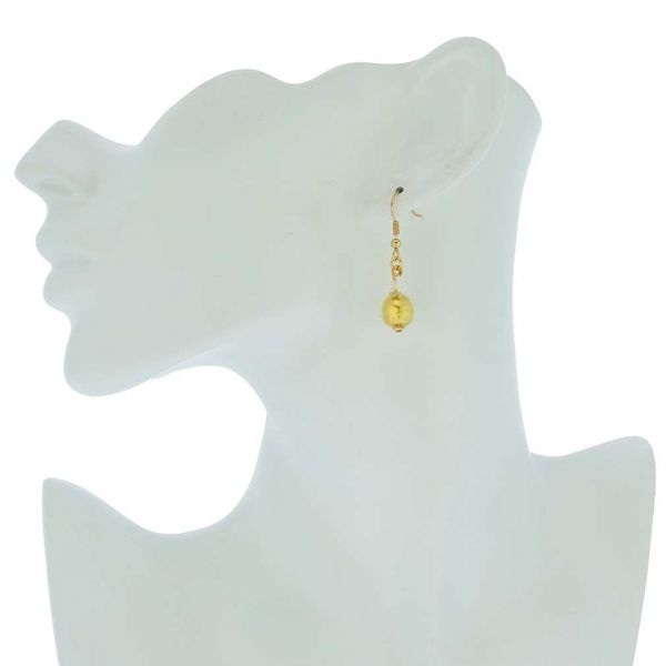 Murano Sparkling Ball Earrings - Liquid Gold