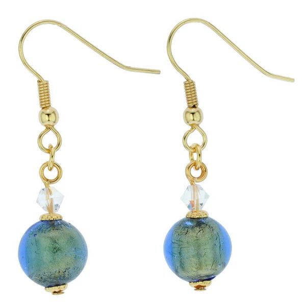 Murano Sparkling Ball Earrings - Royal Blue