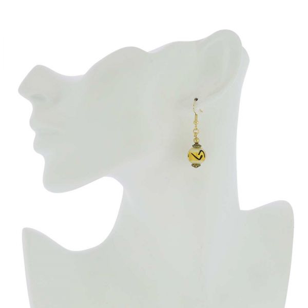 Murano Earrings | Antico Tesoro Balls Earrings - Ivory Gold. Made in ...