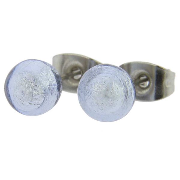 Murano Tiny Stud Earrings - Silver Ice