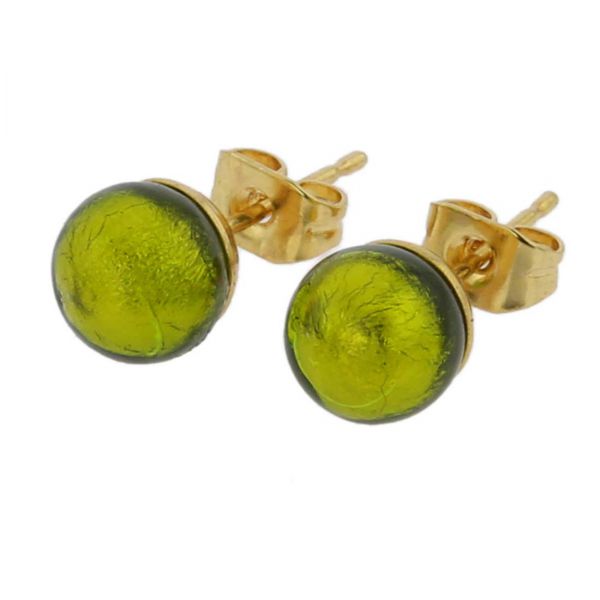 Murano Tiny Stud Earrings - Herb Green