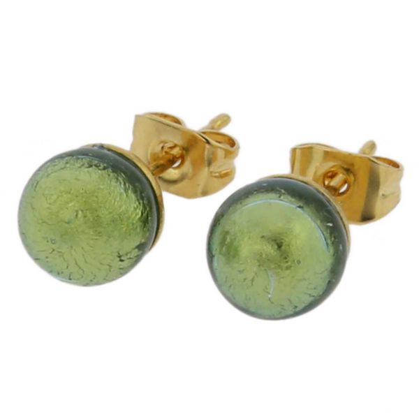 Murano Tiny Stud Earrings - Golden Aqua