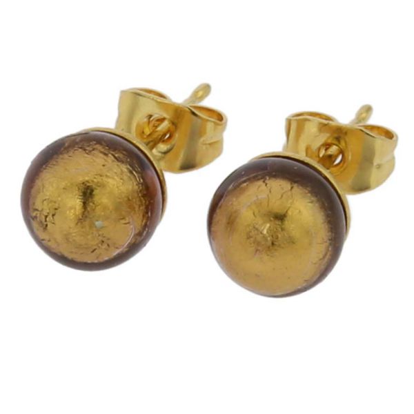Murano Tiny Stud Earrings - Golden Mocha