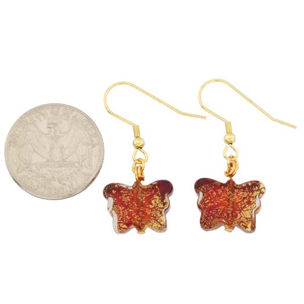 Ca D\'Oro Butterfly Earrings - Red