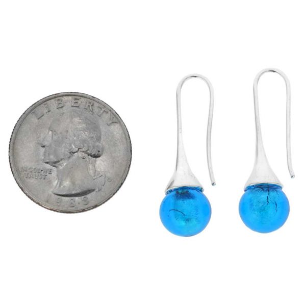 Murano Drop Earrings - Aqua Blue