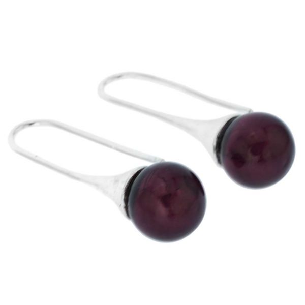 Murano Drop Earrings - Purple