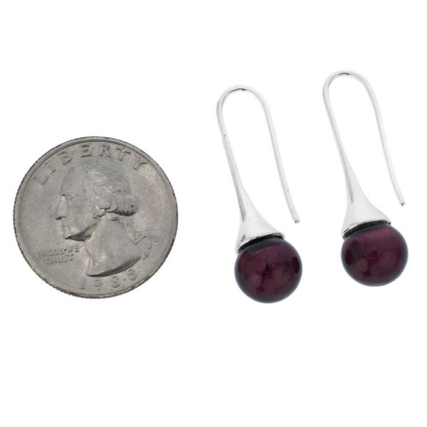 Murano Drop Earrings - Purple