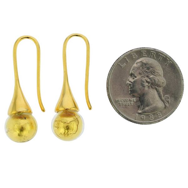 Murano Drop Earrings - Liquid Gold