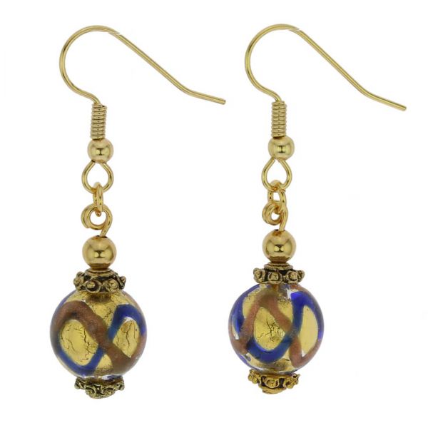 Antico Tesoro Balls Earrings - Blue Waves Gold