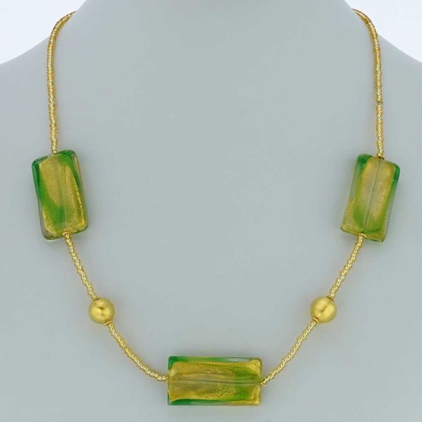Royal Green Rectangles Necklace