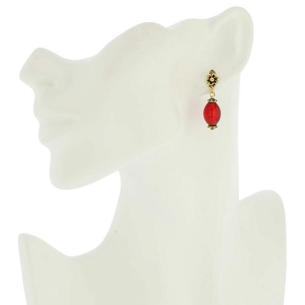 Antico Tesoro Olives Earrings - Red