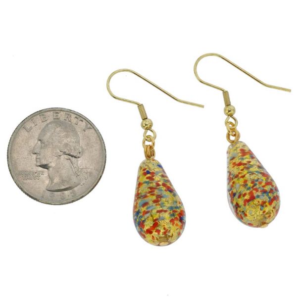 Murano Teardrop Earrings - Multicolor Confetti