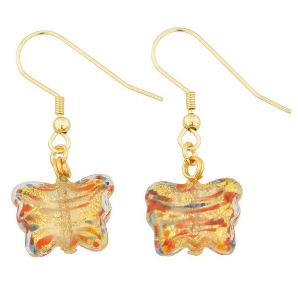 Murano Butterfly Earrings - Multicolor Confetti