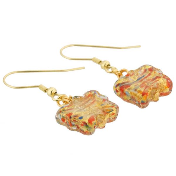Murano Butterfly Earrings - Multicolor Confetti