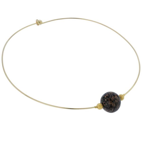 Murano Necklaces | Black Sparkle choker necklace