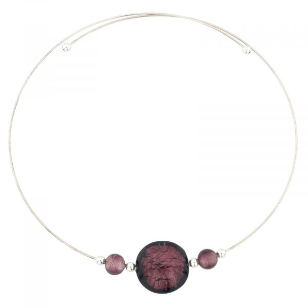 Ruby Red Silver Choker Necklace