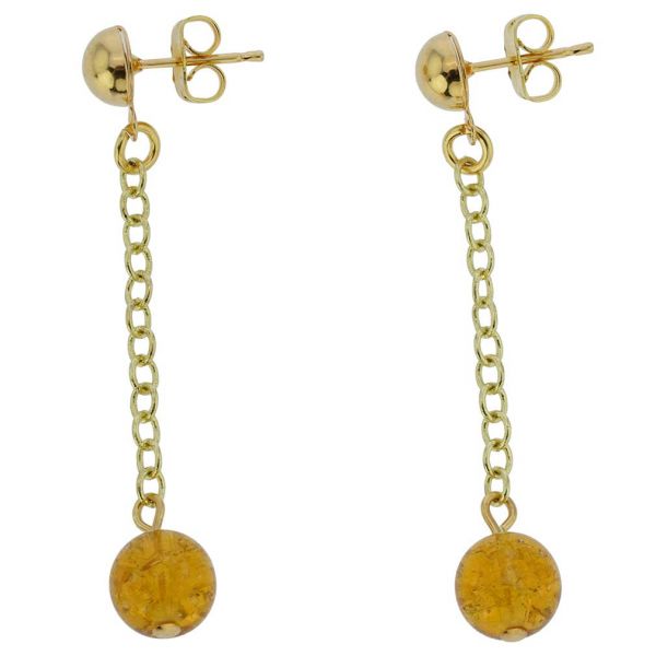 Gold Drops Murano Dangle Earrings