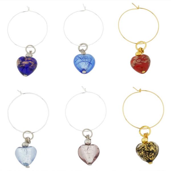 Hearts Collection Wine Charm Set 