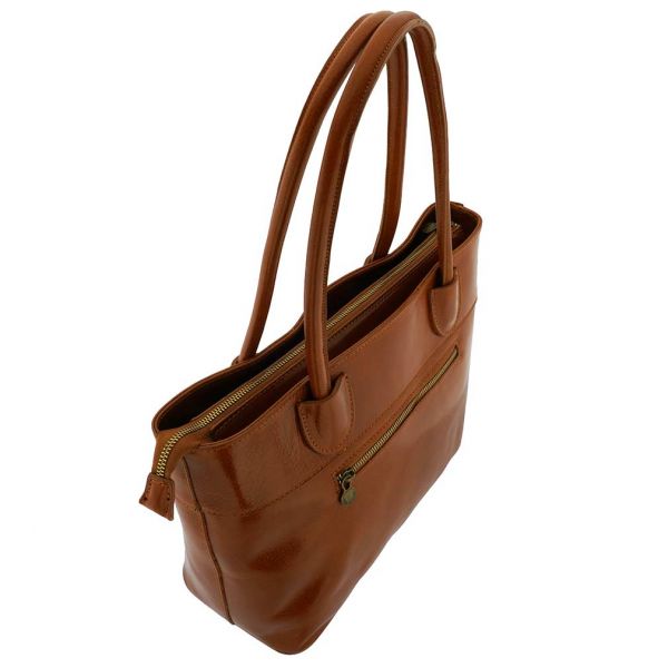 Fioretta Italian Genuine Leather Carryall Tote Handbag Laptop Bag For ...