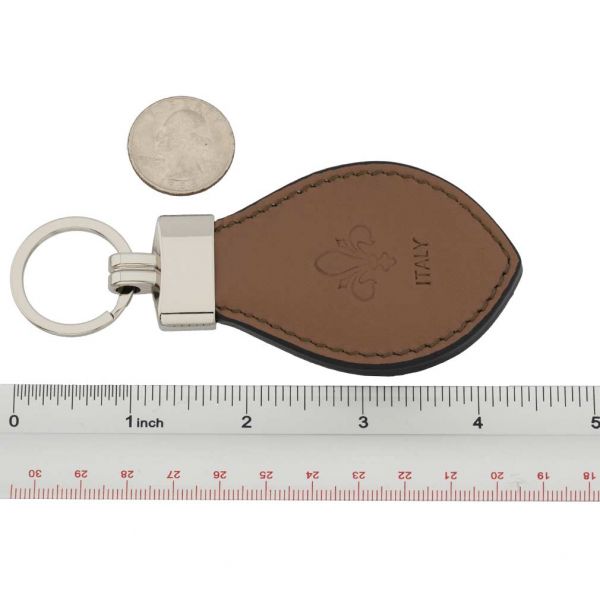 Fioretta Italian Genuine Leather Keychain - Brown