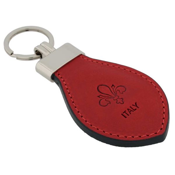 Fioretta Italian Genuine Leather Keychain - Red