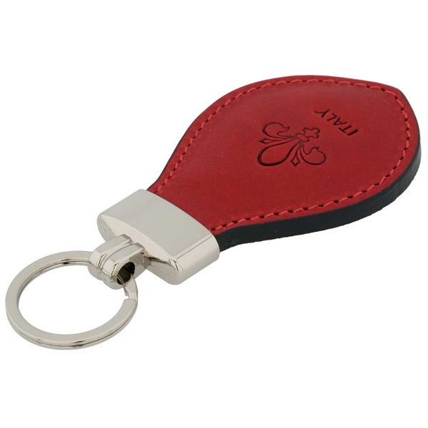 Fioretta Italian Genuine Leather Keychain - Red