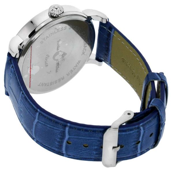 Murano Glass Men\'s Millefiori Watch With Leather Band - Blue