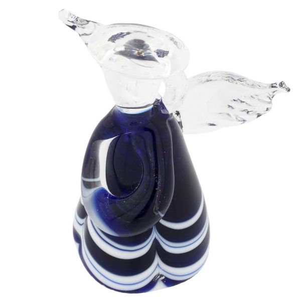 Murano Glass Small Angel Ornament - Cobalt Blue