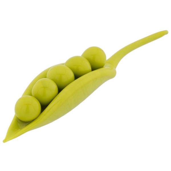 Murano Glass Green Peas In A Pod Figurine