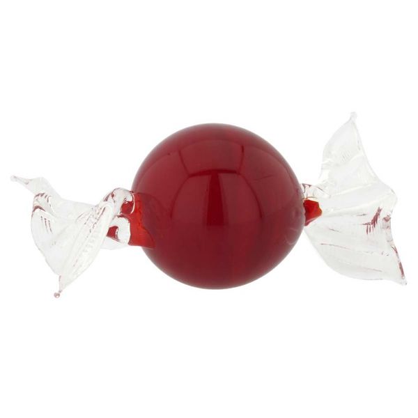 Murano Sculptures | Murano Glass Round Candy - Red