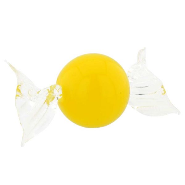 Murano Glass Round Candy - Yellow