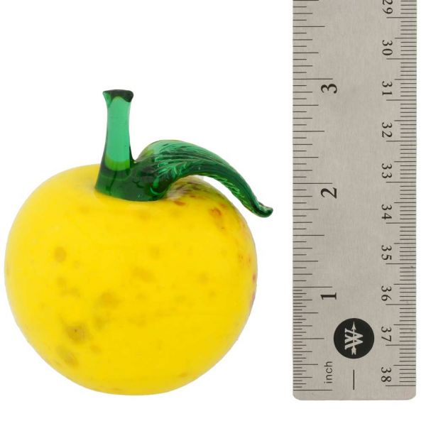 Murano Glass Apple Figurine - Yellow