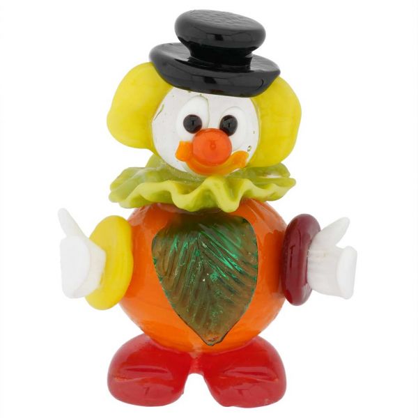Murano Glass Small Clown - Orange