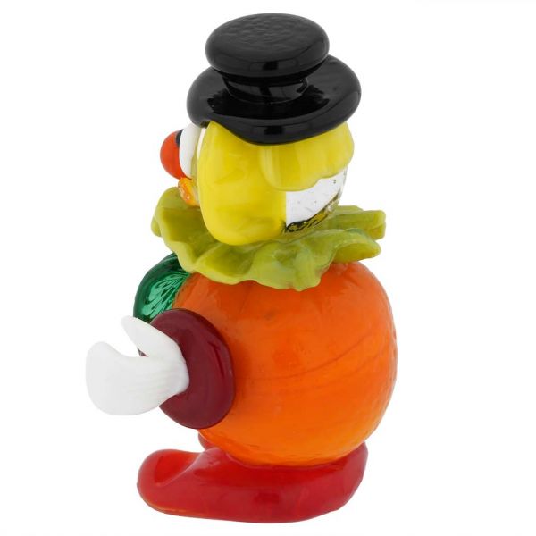 Murano Glass Small Clown - Orange