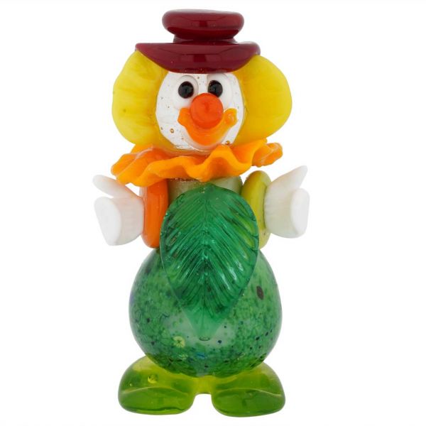 Murano Glass Small Clown - Green Pear