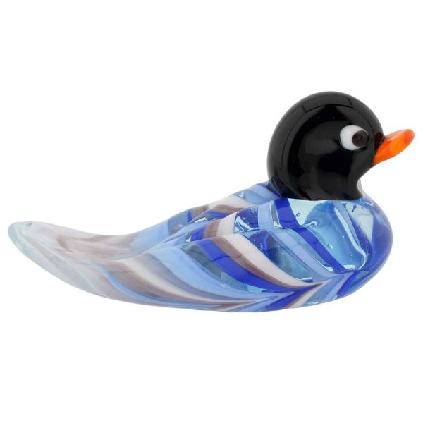 Murano Glass Swimming Duck - Blue