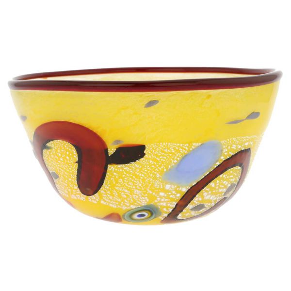 Modern Art Murano Glass Bowl - Yellow