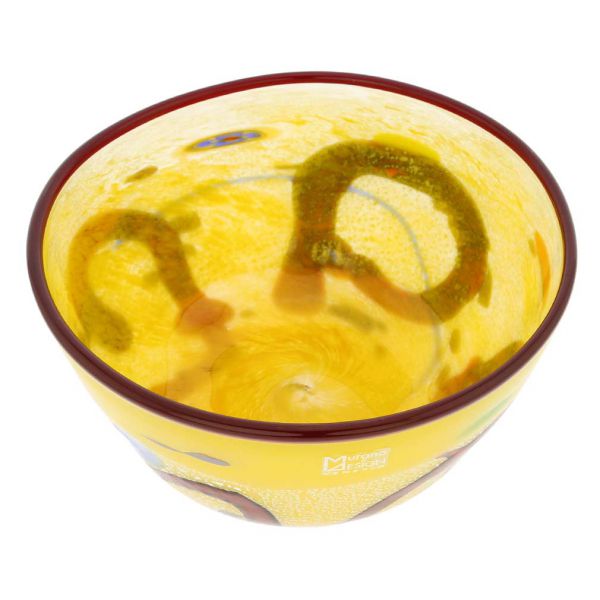 Modern Art Murano Glass Bowl - Yellow