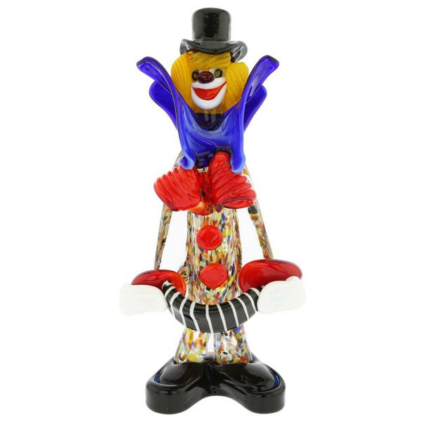 Murano Glass Clown With Accordion